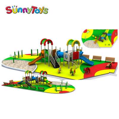 Playground toys economical nature tree series games outdoor used plastic slides for parks for park