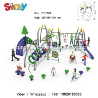 Metal slide playground amusement park kids outdoor playground