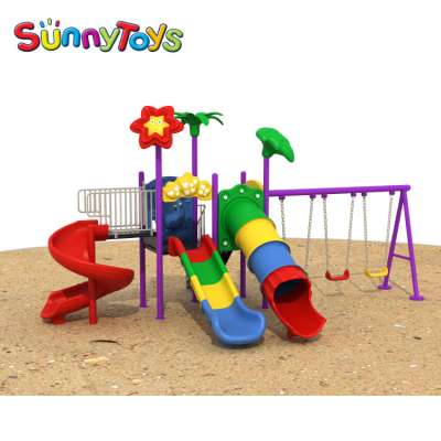 Kids plastic tube slide children used commercial playground