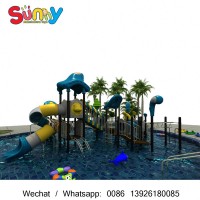 2016 children plastic tube and slides plastic modern playground equipment